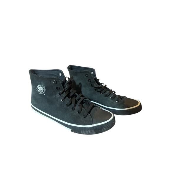 Harley Davidson Mens Baxter black hightop sneaker size 10 - Picture 1 of 10